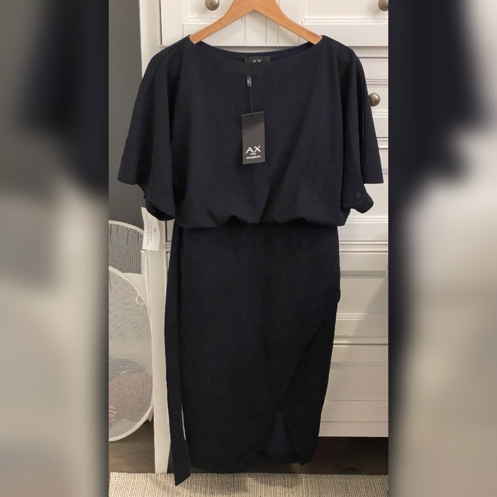AX Paris Women's Elegant Navy Midi Dress